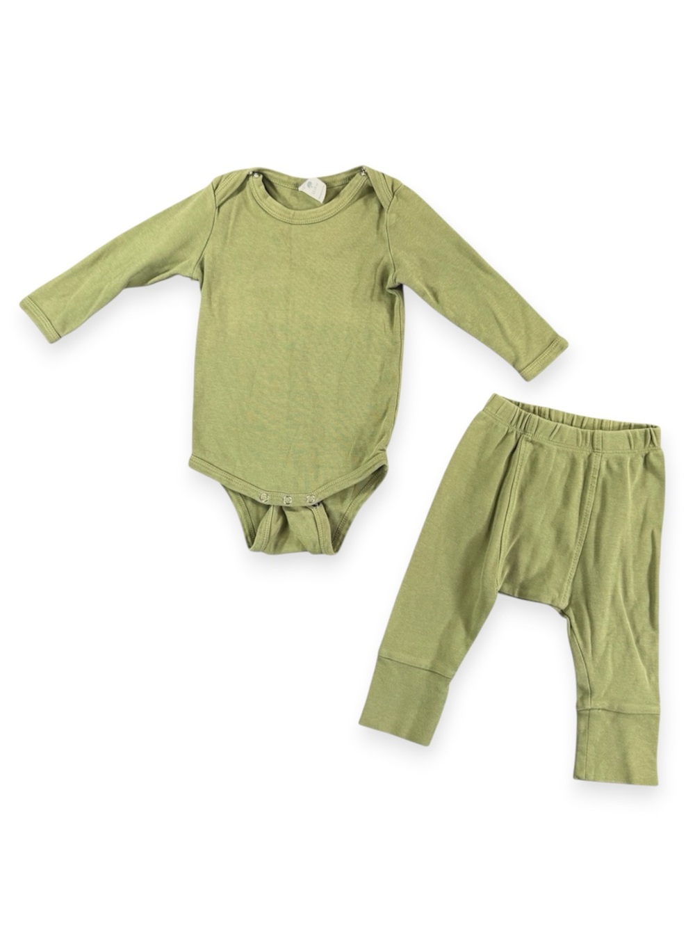 Kate Quinn Olive Green Baby Long Sleeve Bodysuit & Pants Set - Size 12-18m